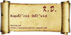 Kopácsi Dávid névjegykártya