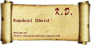 Kopácsi Dávid névjegykártya